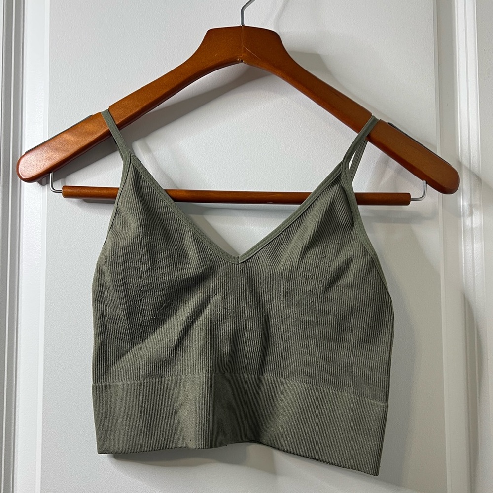 Green Crop Top / Workout Top